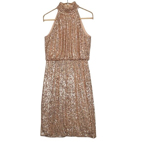 Eliza J Mock-Neck Sequined Bodycon Dress - Picture 2 of 12